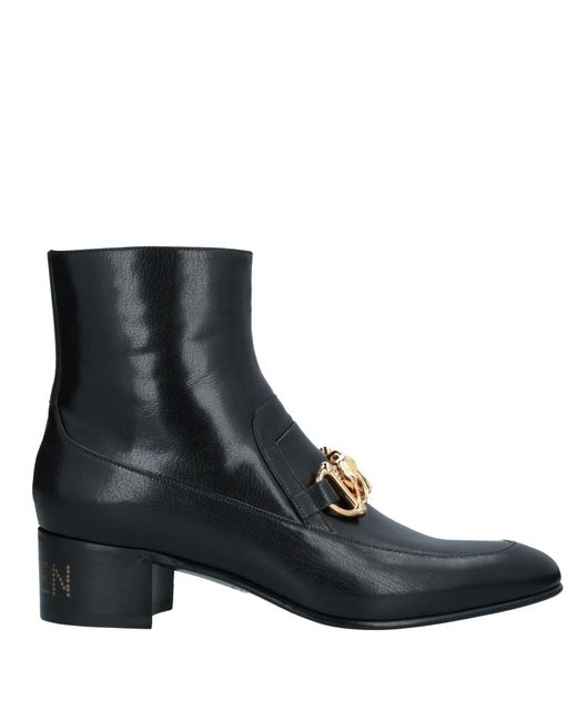 Gucci Black Leather Horsebit Chain Boots for men