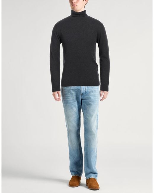 Daniele Fiesoli Black Turtleneck Merino Wool, Polyamide, Cashmere for men