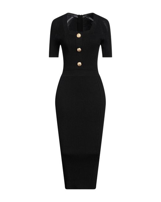 Balmain Black Midi Dress