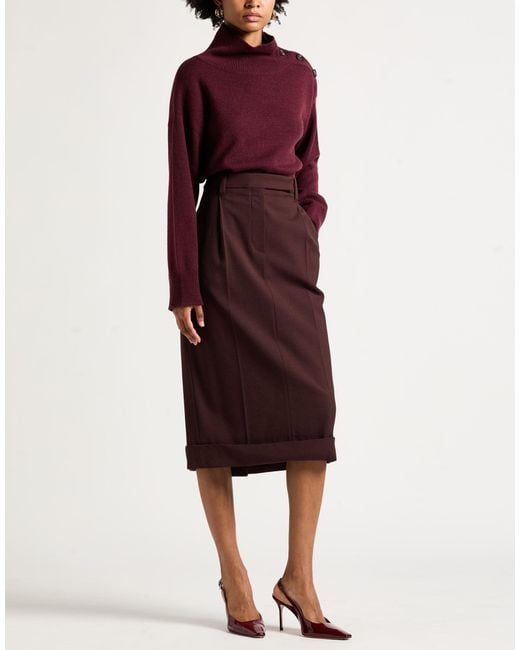 Brunello Cucinelli Purple Midi Skirt Acetate, Viscose