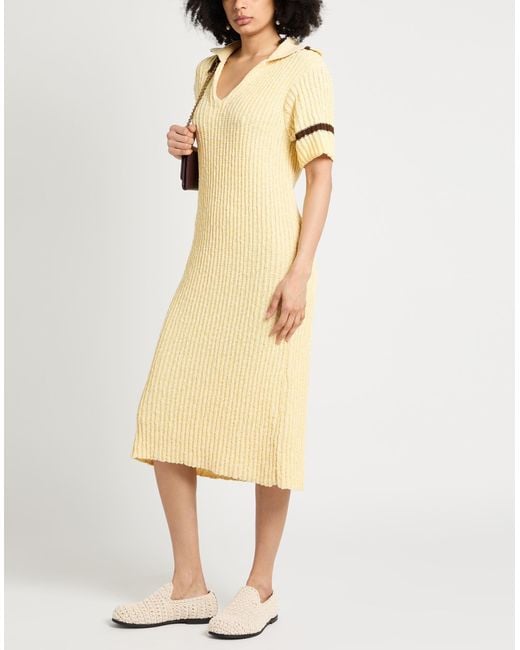 Jil Sander Metallic Midi Dress Cotton