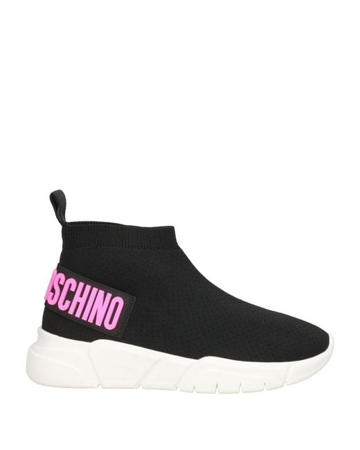 Love Moschino Black Sneakers Textile Fibers