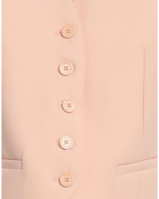 Semicouture Pink Light Tailored Vest Polyester, Virgin Wool, Elastane
