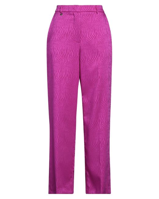 Kontatto Pink Fuchsia Pants Polyester, Elastane