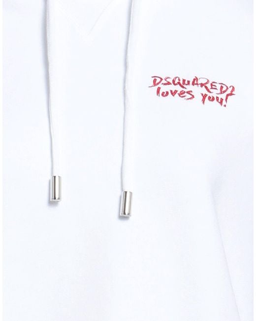 DSquared² White Sweatshirt Cotton, Elastane