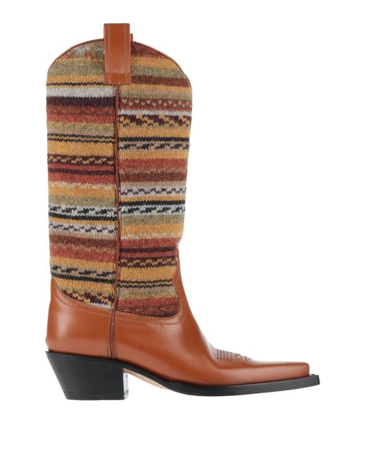 Buttero Brown Boot Textile Fibers, Leather