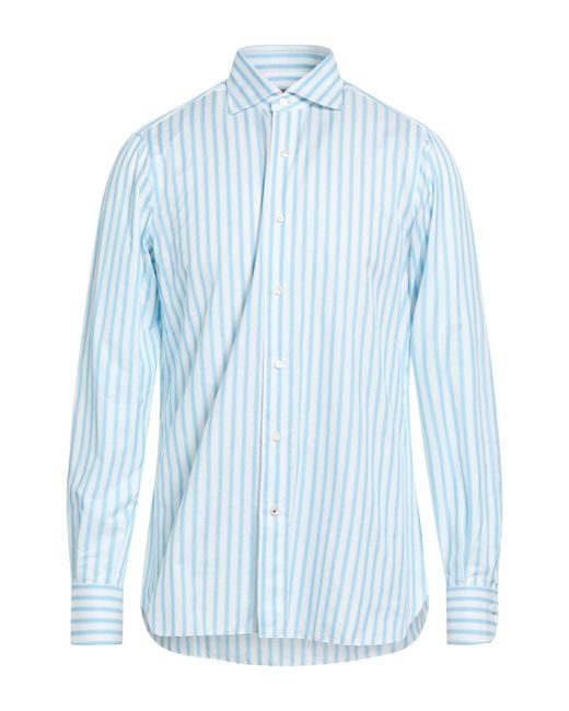 Isaia Blue Shirt Cotton for men