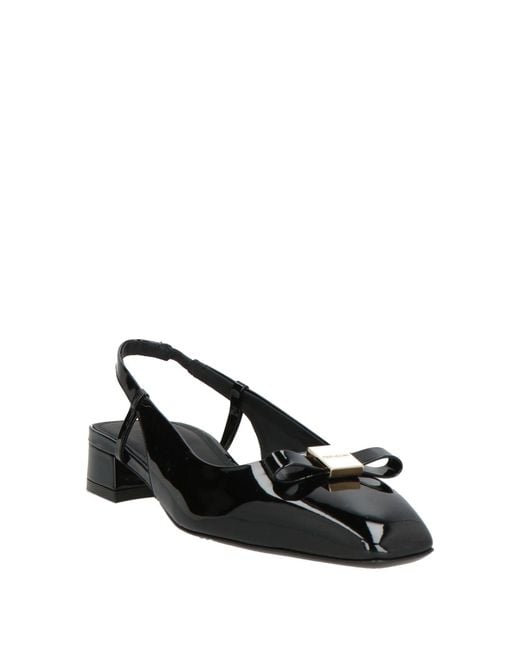 Ferragamo Black Ballet Flats Leather