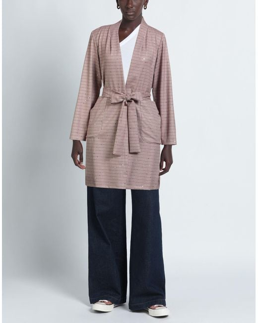 Shirtaporter Multicolor Overcoat & Trench Coat Polyester, Viscose, Elastane