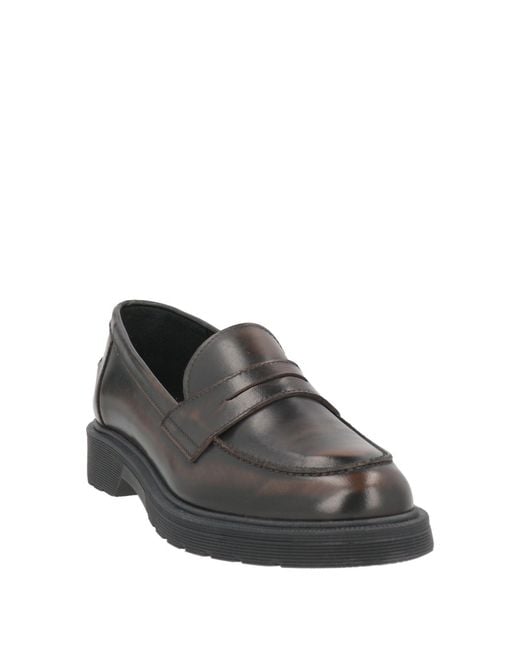 SEBAS. Gray Dark Loafers Calfskin