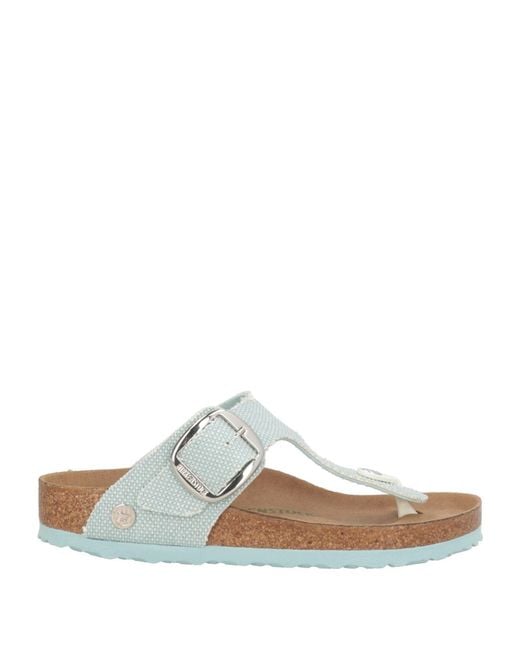 Birkenstock White Thong Sandal Textile Fibers