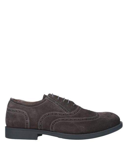 Nero Giardini Brown Dark Lace-Up Shoes Soft Leather for men