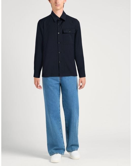Department 5 Blue Shirt Polyester, Wool for men