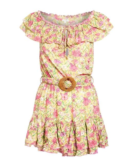 Poupette Metallic Lime Mini Dress Viscose