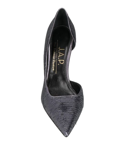 J.A.P. JOSE ANTONIO PEREIRA White Pumps Leather, Textile Fibers