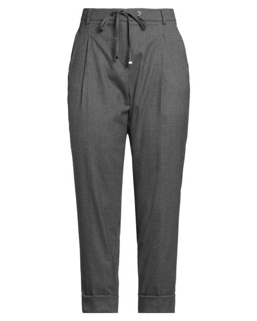 Seductive Gray Pants Wool, Polyester, Viscose, Elastane