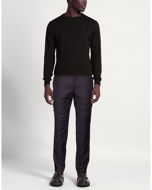 DIGEL Blue Dark Pants Virgin Wool for men