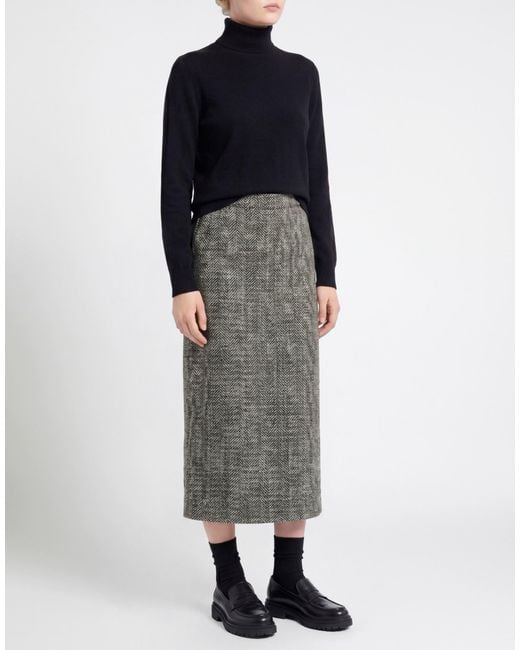 Self-Portrait Gray Midi Skirt