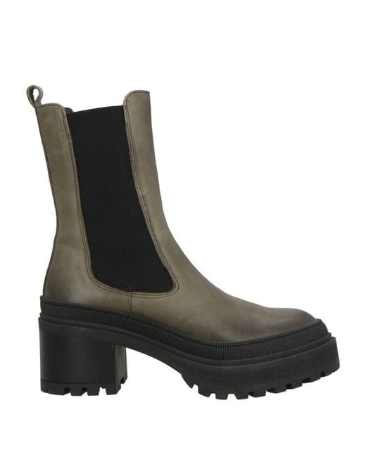 Miss Unique Black Ankle Boots Leather