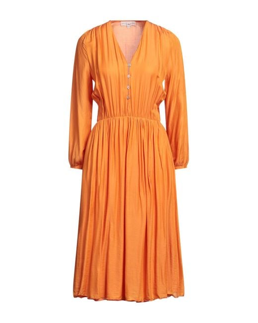 SKILLS & GENES Orange Midi-Kleid