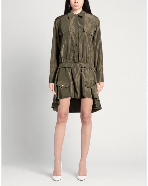 Babylon Green Military Mini Dress Polyester