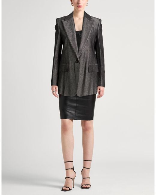 BCBGMAXAZRIA Black Blazer Viscose, Wool, Polyester, Polyamide, Elastane