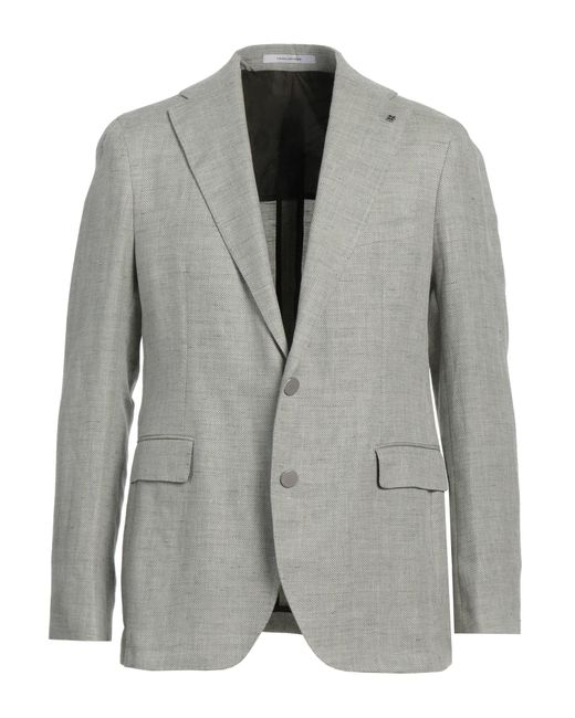 Tagliatore Gray Light Blazer Linen, Virgin Wool for men
