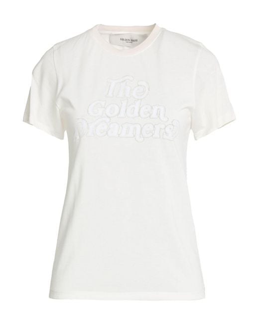 Golden Goose Deluxe Brand White T-Shirt Viscose, Polyamide