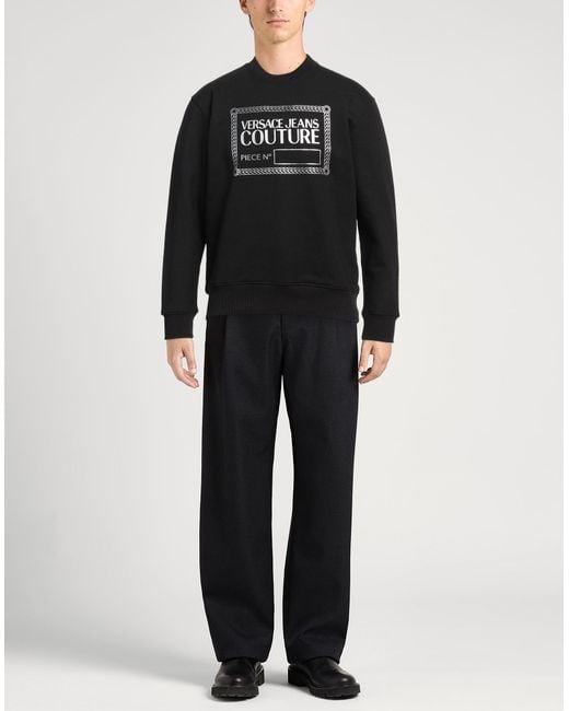 Versace Jeans Couture Black Sweatshirt Cotton, Elastane for men