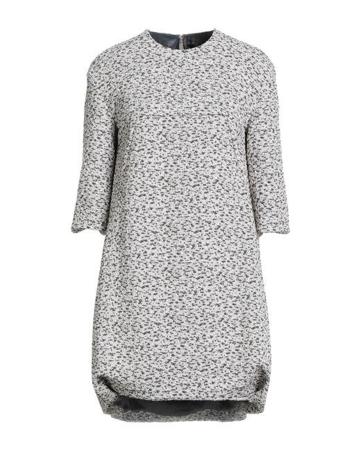 Rochas Gray Light Mini Dress Polyester, Polyamide, Metallic Polyester, Elastane