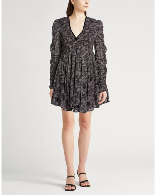 Scarlett Poppies Gray Mini Dress Viscose
