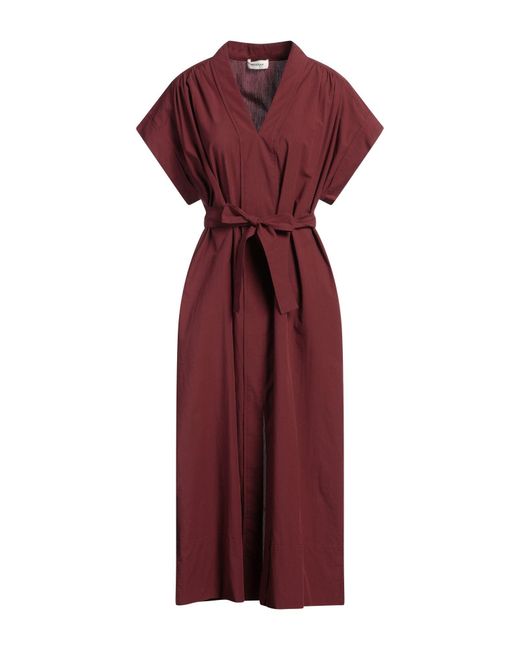 Ottod'Ame Red Burgundy Midi Dress Cotton