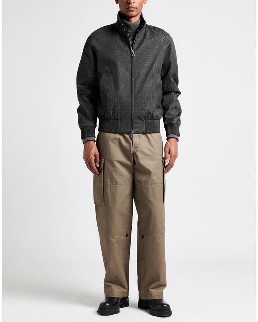 Fendi Gray Jacket Polyester, Cotton, Polyurethane Resin for men