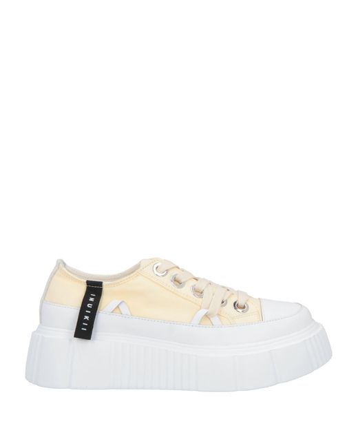 Inuikii White Sneakers Textile Fibers, Leather