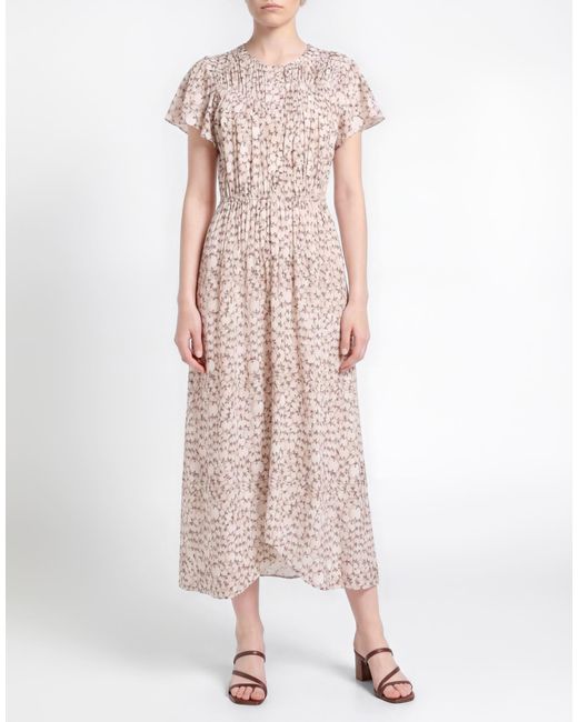 Isabel Marant Natural Midi Dress Silk, Elastane