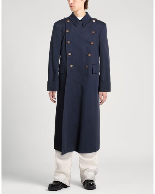 Vivienne Westwood Blue Overcoat & Trench Coat Cotton for men