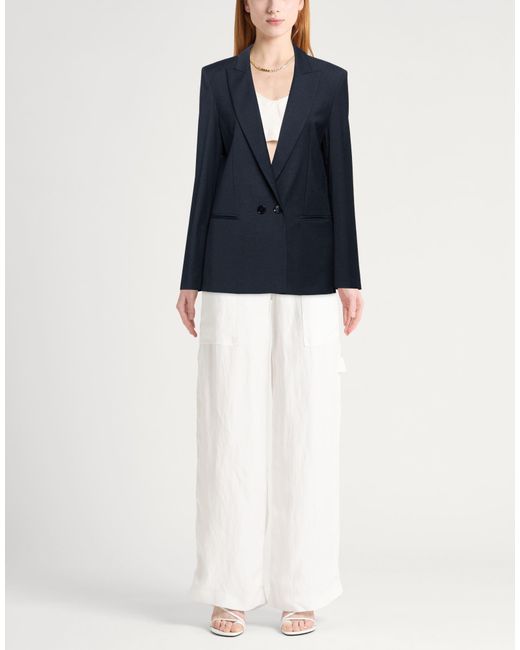 Twinset Blue Midnight Blazer Polyester, Wool, Viscose, Elastane