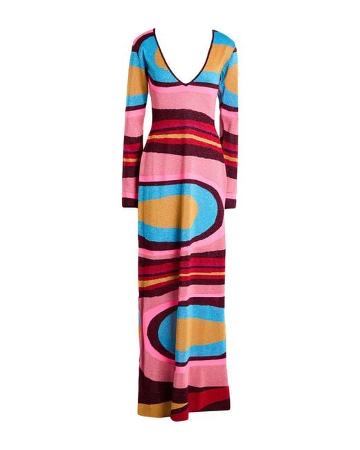 Circus Hotel Red Maxi Dress Viscose, Polyester