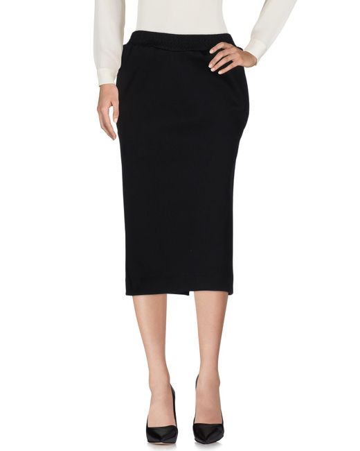Balenciaga Synthetic 3/4 Length Skirt in Black - Lyst