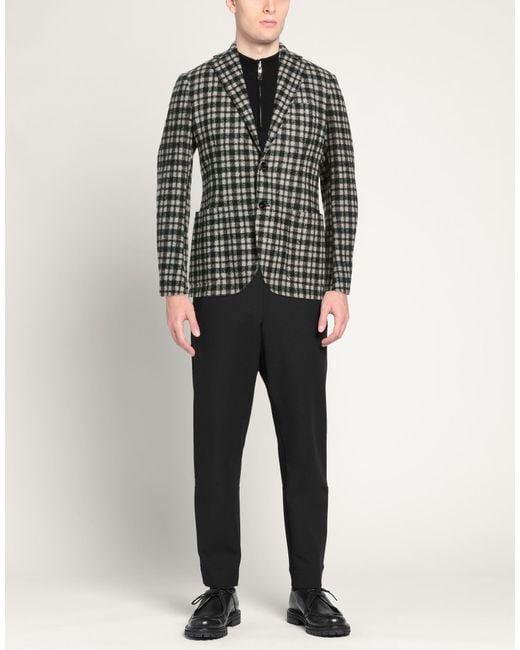 Sartorio Napoli Black Dark Blazer Wool, Alpaca Wool, Polyamide, Elastane for men
