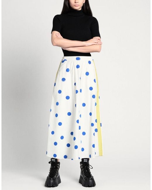 Boutique Moschino Blue Midi Skirt Cotton, Silk