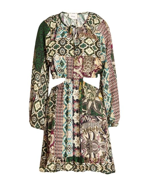 Dixie Green Mini Dress Viscose, Polyamide