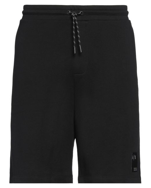 ARMANI EXCHANGE Cotton Sweatshirt Fleece Shorts in Black for Men Lyst