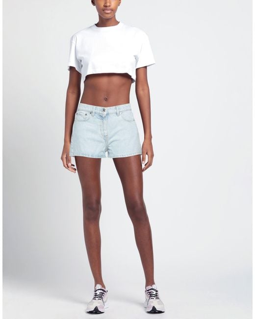 MSGM Blue Denim Shorts