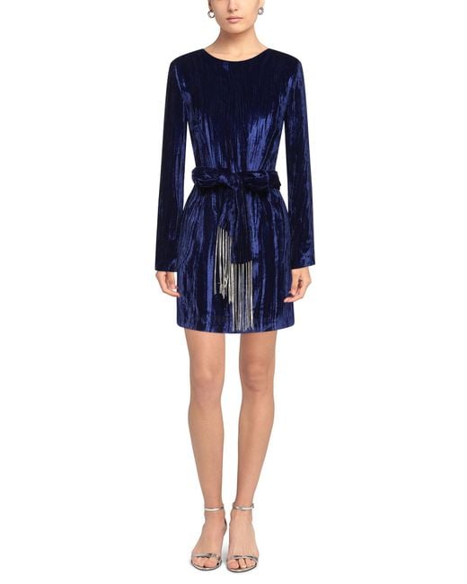 FACE TO FACE STYLE Blue Mini Dress Polyester