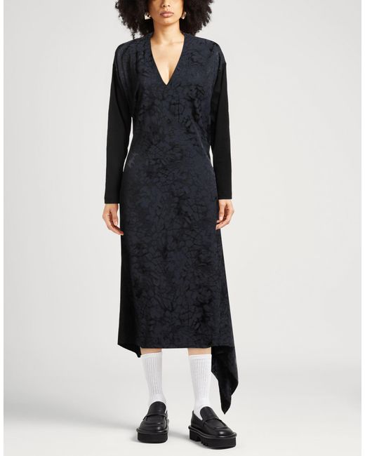 Plan C Black Maxi Dress Viscose, Polyester, Elastane
