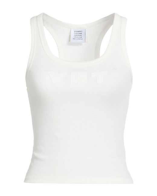 Vetements White Tank Top Cotton, Elastane