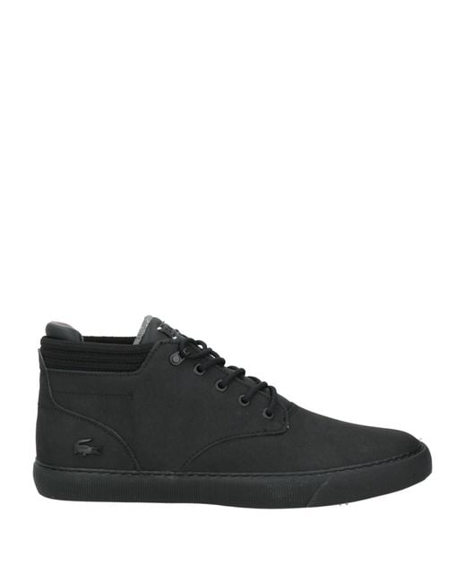 Lacoste Black Sneakers Leather, Textile Fibers for men