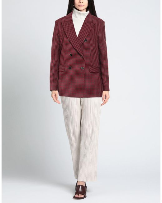 SIMONA CORSELLINI Red Blazer Viscose, Polyester, Elastane