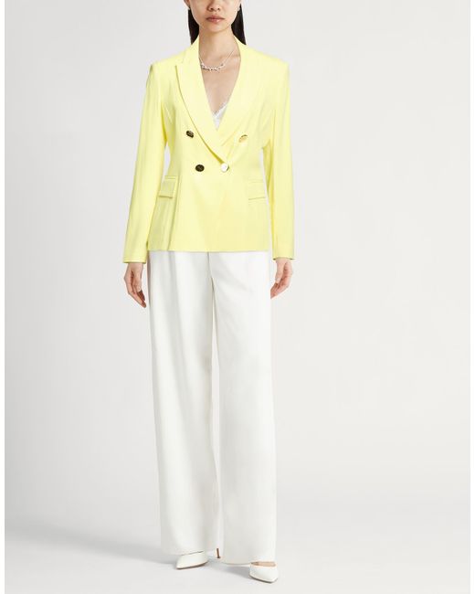 Liu Jo Yellow Blazer Viscose, Polyester, Elastane